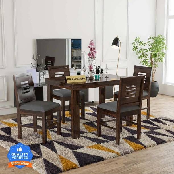 Flipkart Perfect Homes Solid Sheesham Wood Four Seater Dining Set For Dining Room/ Kitchen/ Restaurant| Solid Wood 4 Seater Dining Set