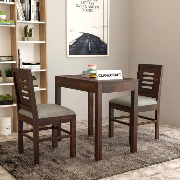 CLANECRAFT Solid Sheesham Wood Two Seater Dining Set For Dining Room/ Hotel | Solid Wood 2 Seater Dining Set