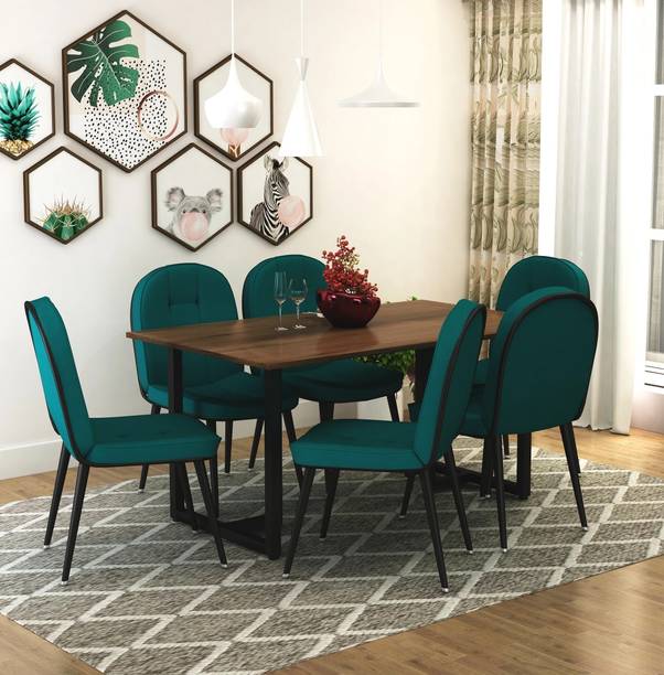 Anishwar Indoor & Outdoor Dining Room and Living Room Set Metal 6 Seater Dining Set