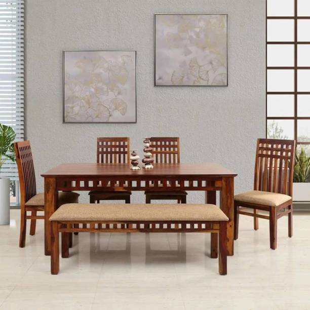 Flipkart Perfect Homes Solid Sheesham Wood Six Seater Dining Set For Dining Room/ Restaurant || Solid Wood 6 Seater Dining Set