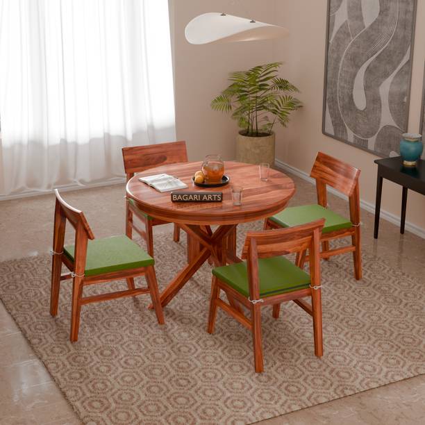 BAGARI ARTS Solid Wood Dining Set| Wooden Dining Table Set| 4 Seater Dining Set| Solid Wood 4 Seater Dining Set