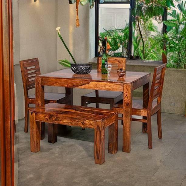 SONA ART & CRAFTS Rosewood ( Sheesham ) Solid Wood 4 Seater Dining Set