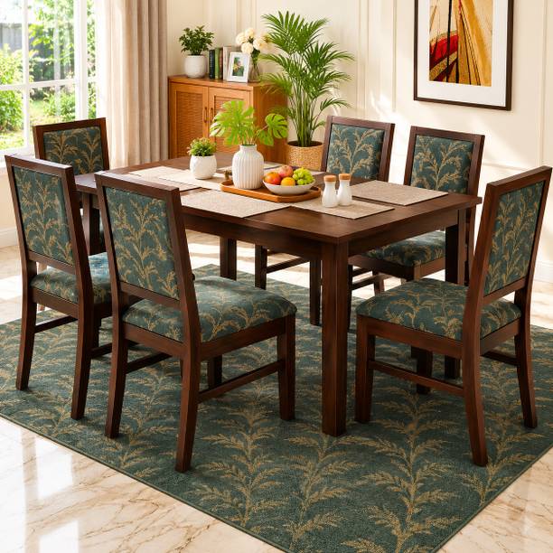 Kendalwood Furniture Dining Room Furniture Wooden Dining Table with 6 Chairs Solid Wood 6 Seater Dining Set