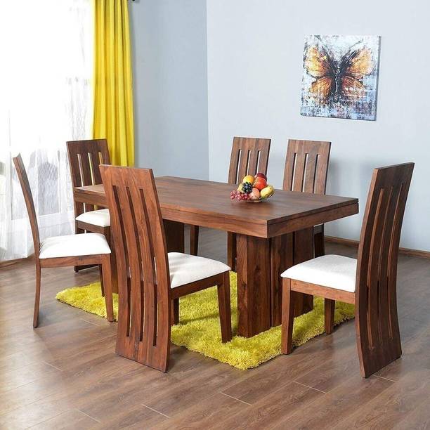 Vailge Solid Wood 6 Seater Dining Set