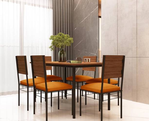 Anishwar Indoor & Outdoor Dining Room and Living Room Set Metal 6 Seater Dining Set