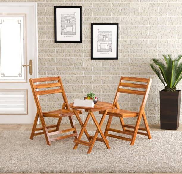 FLIPWOOD Sheesham Wood Foldable Patio Dining Table 2 Seater | 2 Seater Patio Folding Set Solid Wood 2 Seater Dining Set
