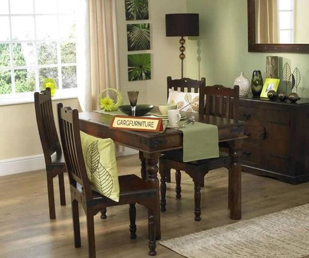 GARGHANDICRAFTS Sheesham Wood Dining Table For Dining Room/Home Solid Wood 4 Seater Dining Set