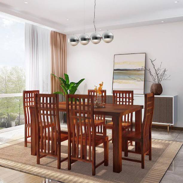 Flipkart Perfect Homes Sheesham ( Rosewood ) Solid Wood 6 Seater Dining Set