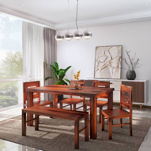 Flipkart Perfect Homes Sheesham ( Rosewood ) Solid Wood 6 Seater Dining Set