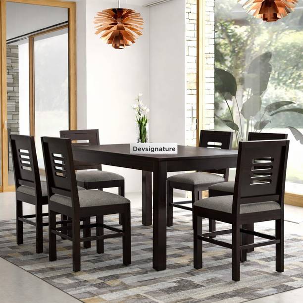 Devsignature INDIAN SOLID WOOD SIX SEATER DINING SET Solid Wood 6 Seater Dining Set
