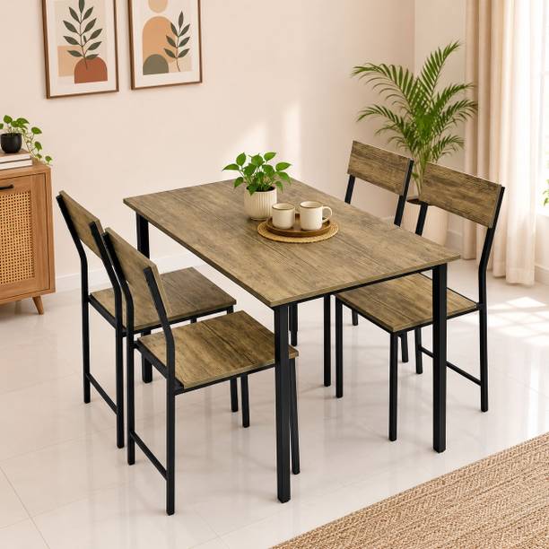 furniba 4 Seater Dining Table Set for Home | dining set with chairs | Engineered Wood 4 Seater Dining Set