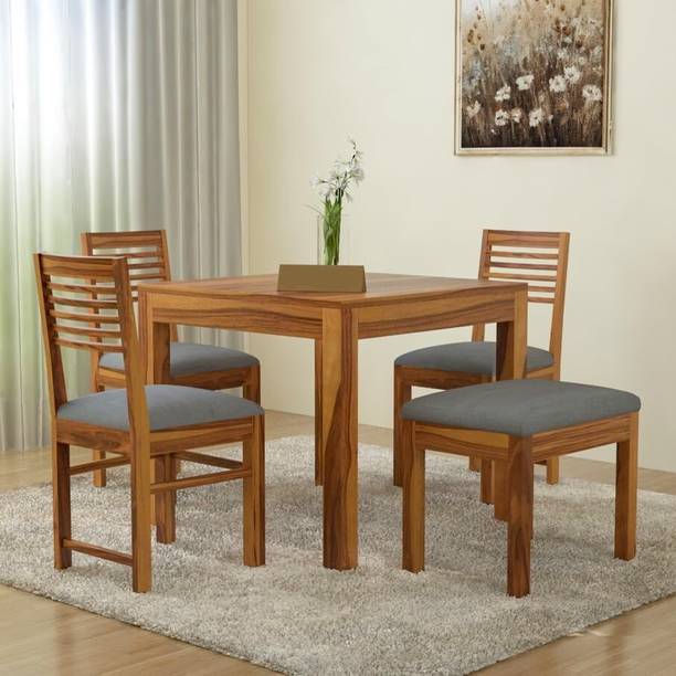Flipkart Perfect Homes Solid Sheesham Wood Four Seater Dining Set For Dining Room/ Hotel/ Restaurant || Solid Wood 4 Seater Dining Set