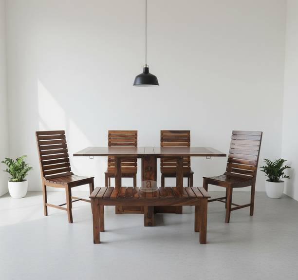 Angel Furniture Sheesham Wood Solid Wood 6 Seater Dining Set