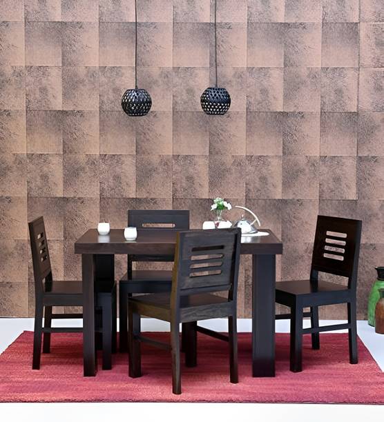 SWANGIA ARTS Solid Sheesham Wood Four Seater Dining Set For Dining Room/ Kitchen | Solid Wood 4 Seater Dining Set