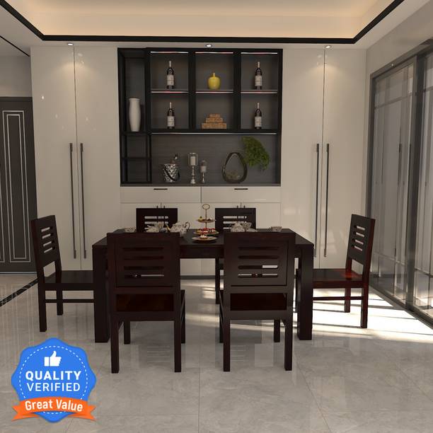 Allie Wood Sheesham Solid Wood 6 Seater Dining Set