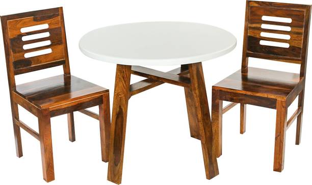 WOODSTAGE Dining Table Set with 2 Chairs for Living Room| Home Dining Room Furniture Solid Wood 2 Seater Dining Set