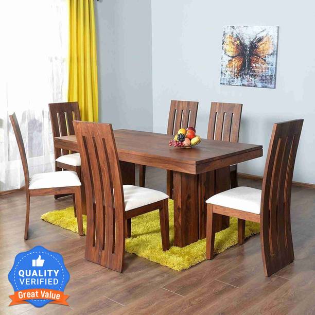 Worldwood Solid Wood 6 Seater Dining Set