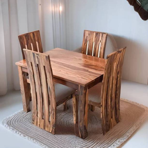 Flipkart Perfect Homes Solid Sheesham Wood Four Seater Poster Dining Set For Dining Room/ Hotel || Solid Wood 4 Seater Dining Set