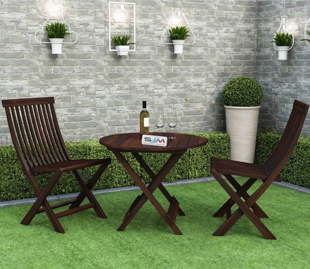 Shree Jeen Mata Enterprises Solid Sheesham Wood 2 Seater Folding Dining Set for Dining Room | Space-Saving | Solid Wood 2 Seater Dining Set