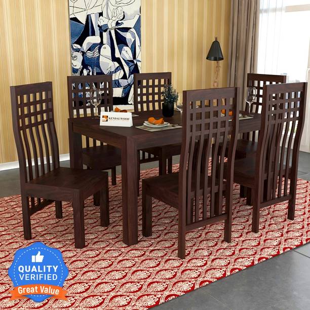 Kendalwood Furniture Premium Dining Room Furniture Wooden Dining Table with 6 Chairs Solid Wood 6 Seater Dining Set