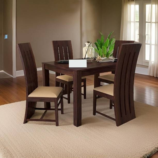 mp enterprises Sheesham Wood 4 seater dining set with chairs For Room/Home/Hotel Solid Wood 4 Seater Dining Set