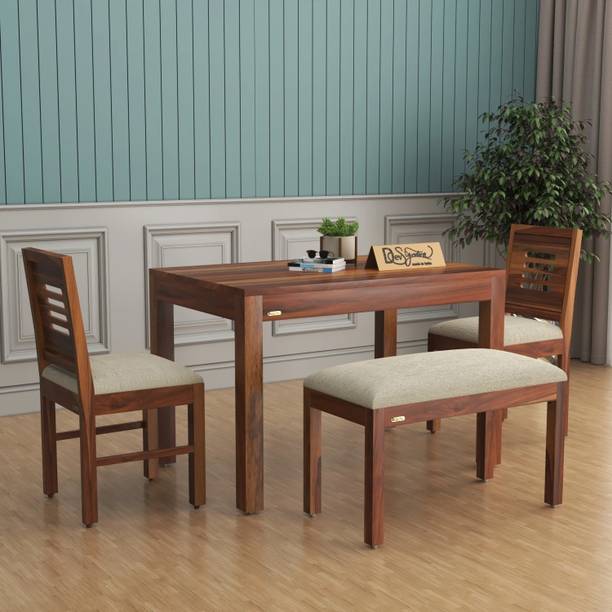 Flipkart Perfect Homes Pure Sheesham Wood Four Seater Dining Set For Dining Room, Restaurant. Solid Wood 3 Seater Dining Set