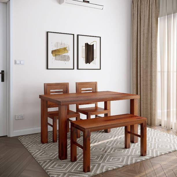 Flipkart Perfect Homes Sheesham ( Rosewood ) Solid Wood 4 Seater Dining Set