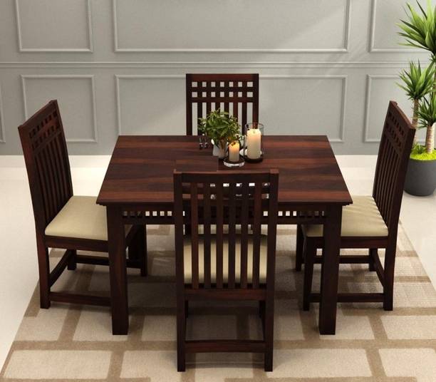 Allie Wood Rosewood (Sheesham) Solid Wood 4 Seater Dining Set