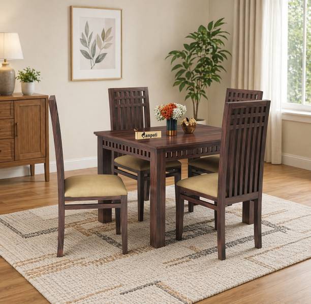 Ganpati Arts Sheesham Wood Dining Set/Wooden 4 Seater Dining Set For Home Solid Wood 4 Seater Dining Set