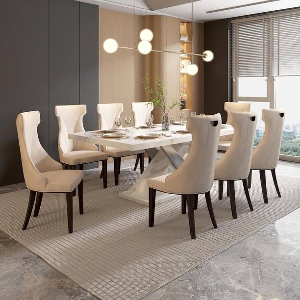 Durian Margot Metal 8 Seater Dining Set