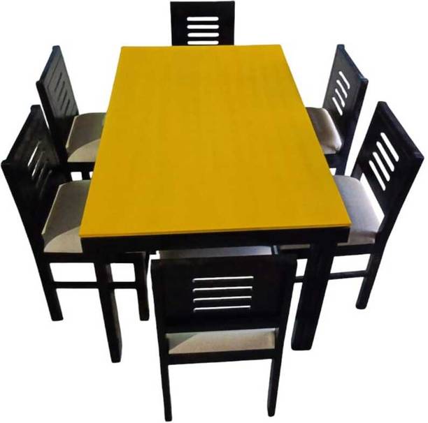 Worldwood Morden Dining Set For Home Hotel Restaurant Solid Wood 6 Seater Dining Set
