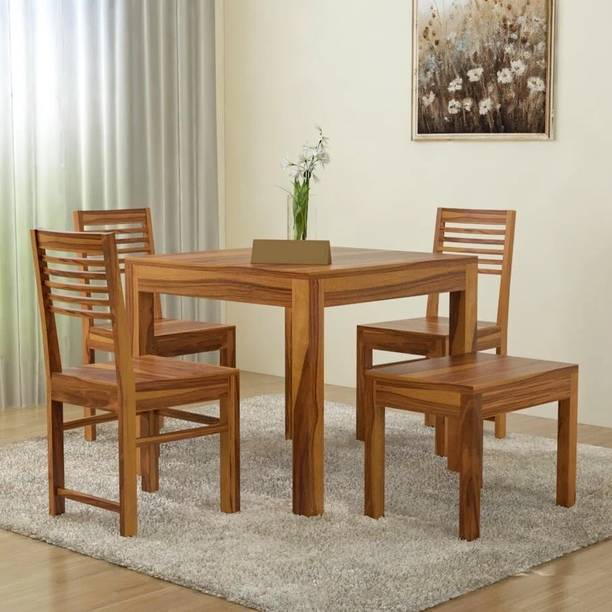 Flipkart Perfect Homes Solid Sheesham Wood Four Seater Dining Set For Dining Room/ Hotel/ Restaurant || Solid Wood 4 Seater Dining Set