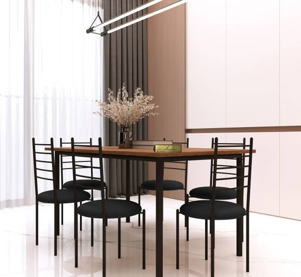 Anishwar Indoor & Outdoor Dining Room and Living Room Set Metal 6 Seater Dining Set