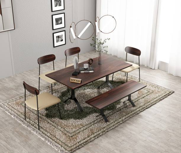 Sofani ELIXIR Dining Table Solid Wood 6 Seater Dining Set Solid Wood 6 Seater Dining Table