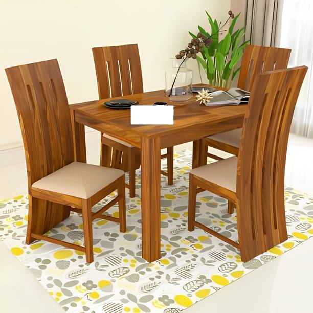 Taskwood Furniture Solid Sheesham Wood 4 Seater Dining Set For Dining Room / Restaurant. Solid Wood 4 Seater Dining Set