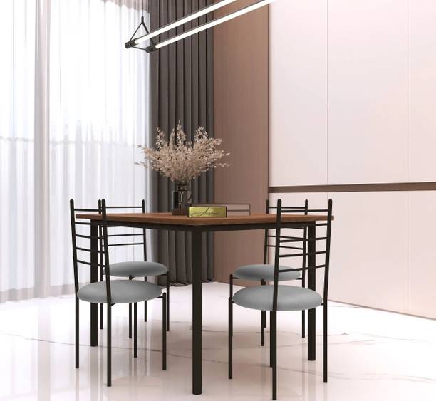Anishwar Indoor & Outdoor Dining Room and Living Room Set Metal 4 Seater Dining Set