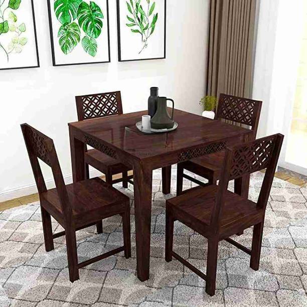 Sarswati Furniture Solid Wood 4 Seater Dining Table With 4 Chairs Dining Room Furniture/Hotel Solid Wood 4 Seater Dining Set