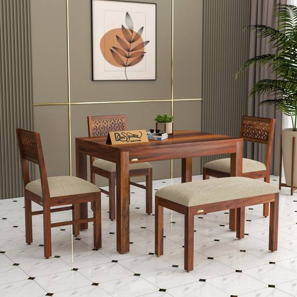 Flipkart Perfect Homes Sheesham Wood Four Seater Dining Set Solid Wood 4 Seater Dining Set
