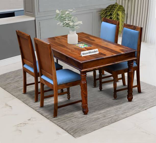 MoonWooden Sheesham Wood Dining Table Solid Wood 4 Seater Dining Set Solid Wood 4 Seater Dining Set