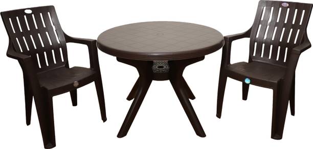 HOMIBOSS Plastic dining set for dinner, lunch, chairs & table set for office work Plastic 2 Seater Dining Set
