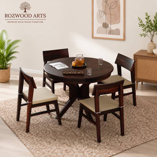 Rozwood Arts Rozwood Arts Sheesham Dining Collection Solid Wood 4 Seater Dining Set