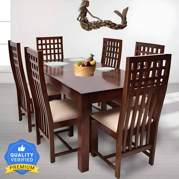 Flipkart Perfect Homes Solid Sheesham Wood Six Seater Dining Set For Dining Room/ Kitchen Solid Wood 6 Seater Dining Set