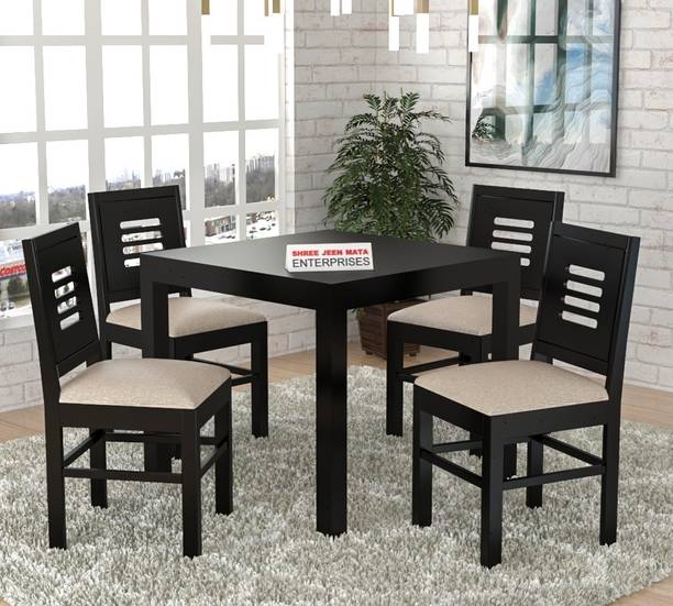 JeenWood Solid Sheesham Wood Four Seater Dining Set For Dining Room , Restaurant Solid Wood 4 Seater Dining Set