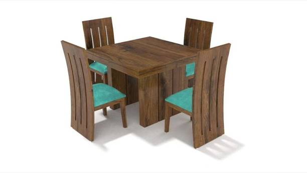 Custom Decor Solid Wood 4 Seater Dining Set