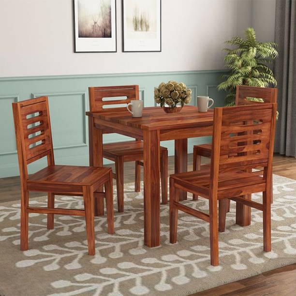 TRUSTCRAFT Premium Dining Table 4 Seater | Wooden Dining Table Set for Home & Dining Room Solid Wood 4 Seater Dining Set