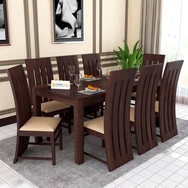 Custom Decor Solid Wood 8 Seater Dining Set