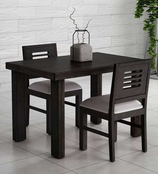 LOONART Solid Sheesham Wood Two Seater Dining Set For Dining Room, Café. Solid Wood 2 Seater Dining Set