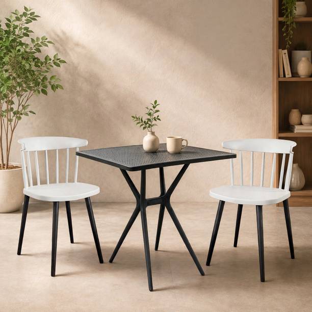 Diya BIngo Square and Royal Dining Table Set for Home Garden Cafeteria Restaurant Plastic 2 Seater Dining Set