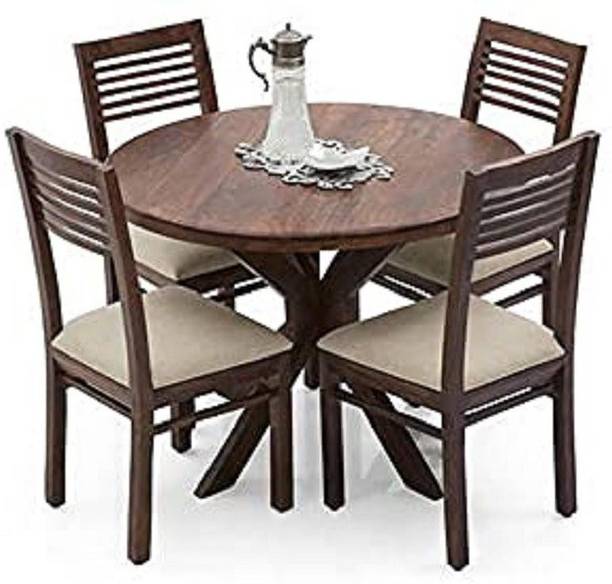 Krishna Wood Decor Sheesham Solid Wood Four Seater Dining Table Set With Four Chair For Dining Room Solid Wood 4 Seater Dining Set
