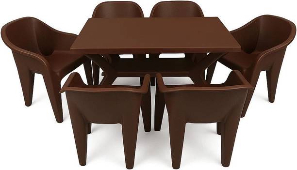 AVRO Magna and 9200 Series Strong and Durable for Home Office Garden Cafeteria Plastic 6 Seater Dining Set